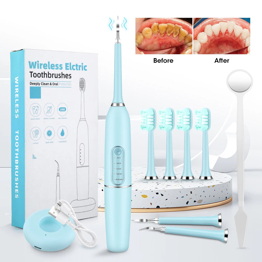Portable Sonic Teeth Tartar Remover and Whitening Tool - 6