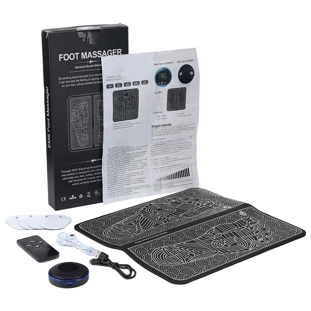Electric EMS Foot Massage Pad with Remote - 7