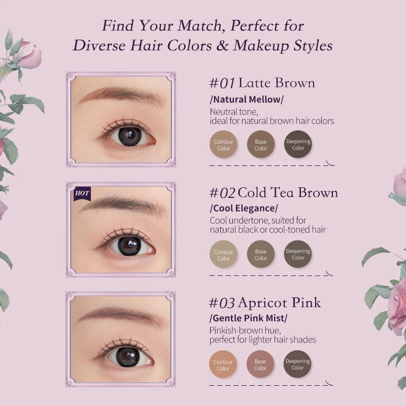 Long-Lasting Matte Eyebrow Powder Palette - 5