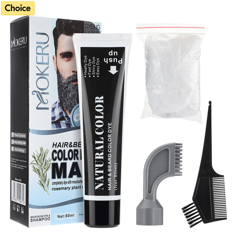 Permanent Beard and Hair Darkening Dye Cream - 1
