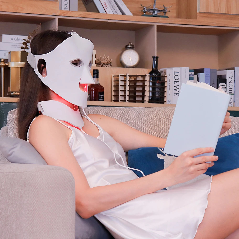 Flexible Silicone LED Light Therapy Mask for Face and Neck - 23