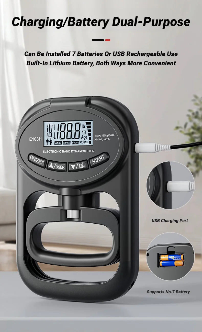 Digital Hand Grip Strength Meter and Dynamometer - 12