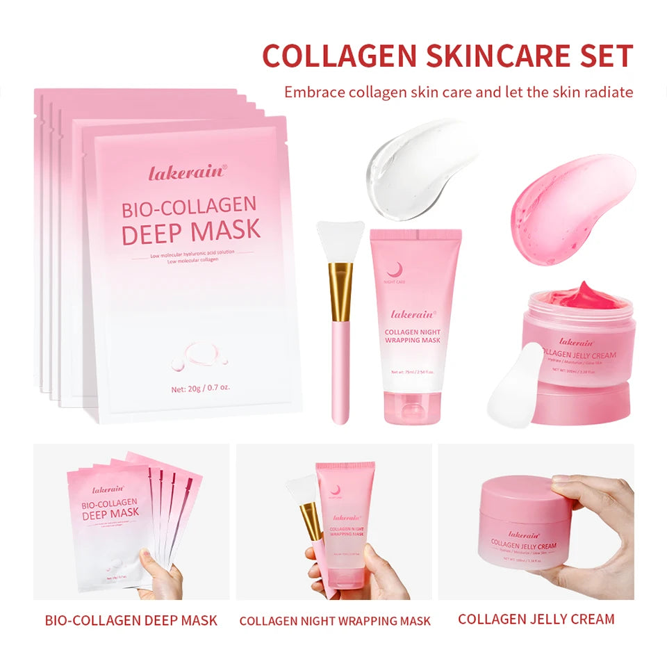 Collagen Hydrating Face Skincare Set for Radiant Skin - 8