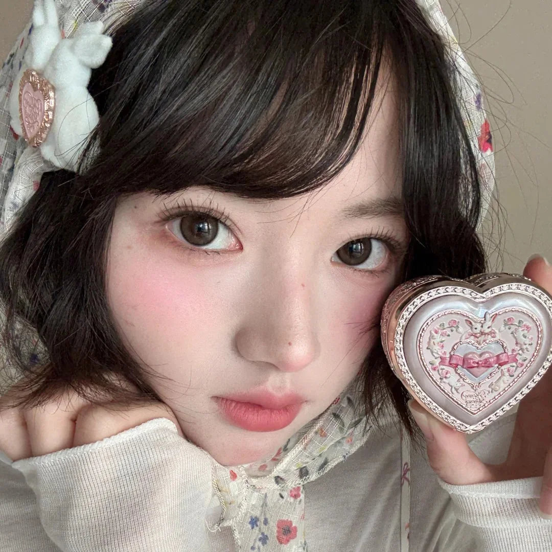 Embossed Heart Matte Blush Powder for Natural Glow - 6