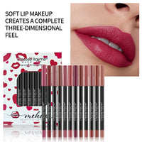 12-Piece Waterproof Matte Lip Liner Pencil Set