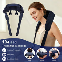 10-Head Cordless Deep Tissue Neck and Trapezius Massager
