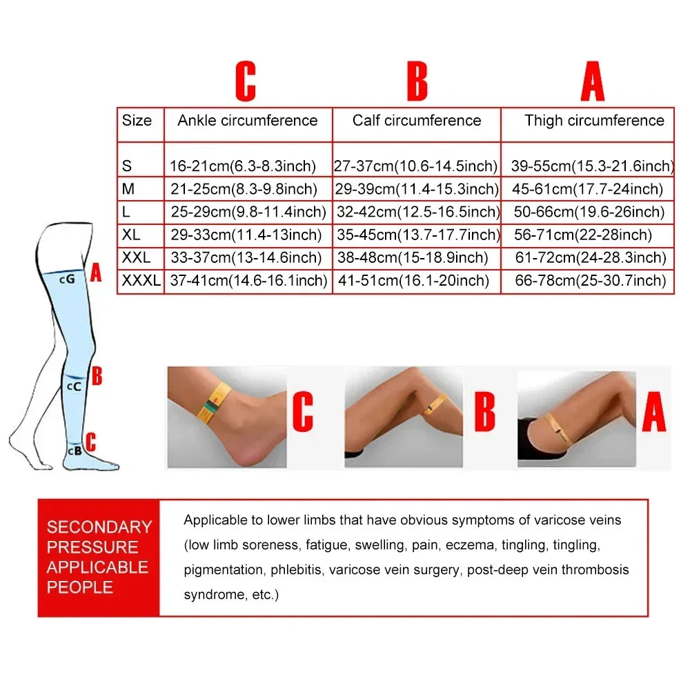 Thigh-High Footless Compression Sleeves for Leg Pain Relief - 3