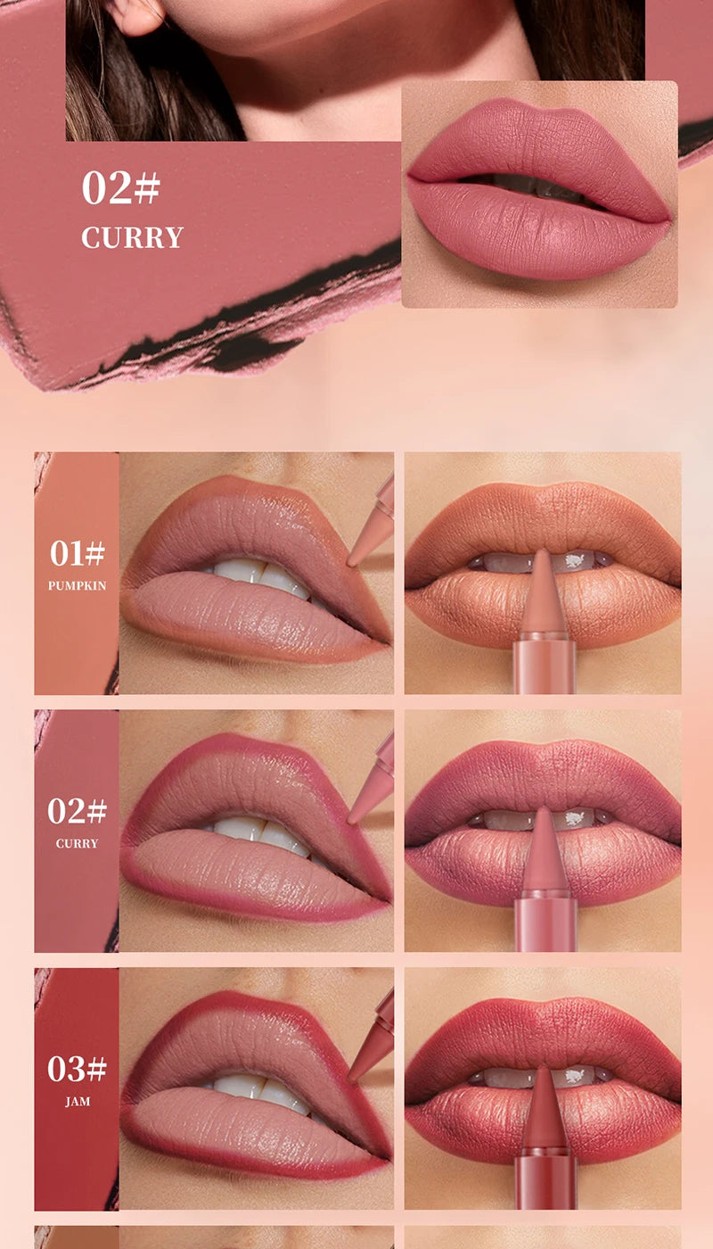 Waterproof Matte Lipstick Pencil Set - 13