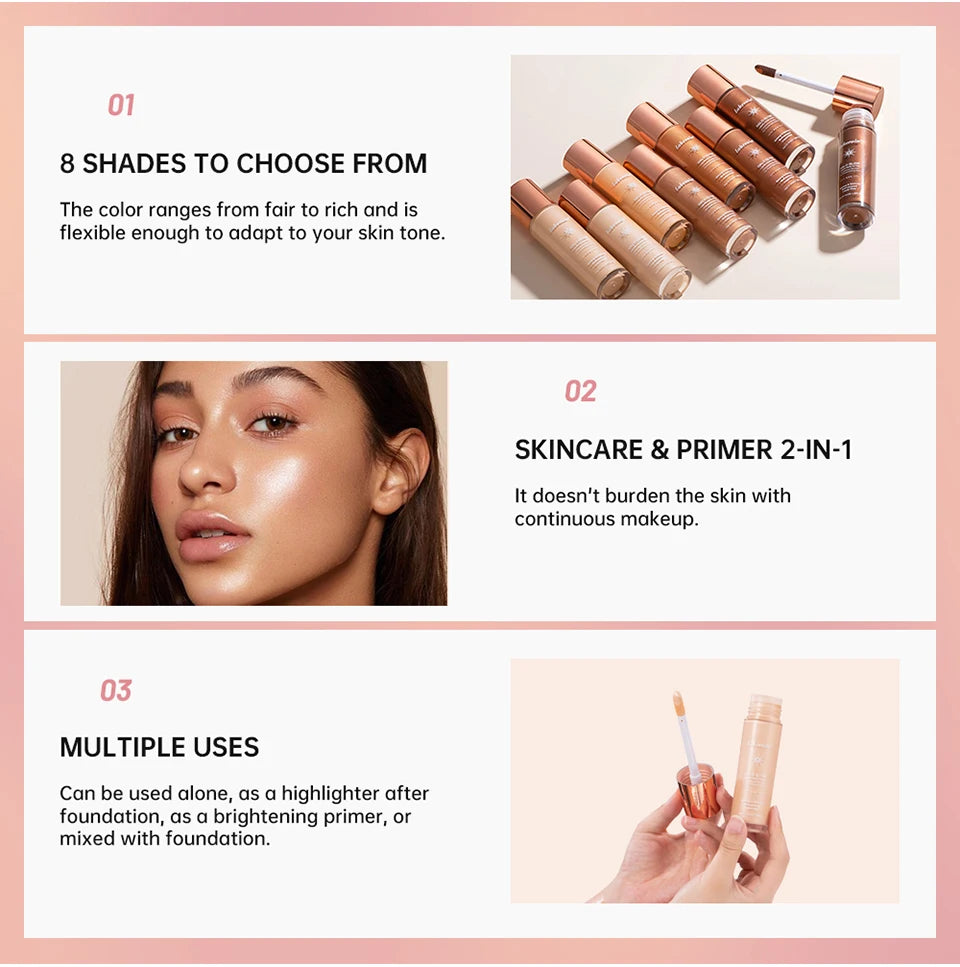 Liquid Glow Face Filter Highlighter for Dewy Skin - 8