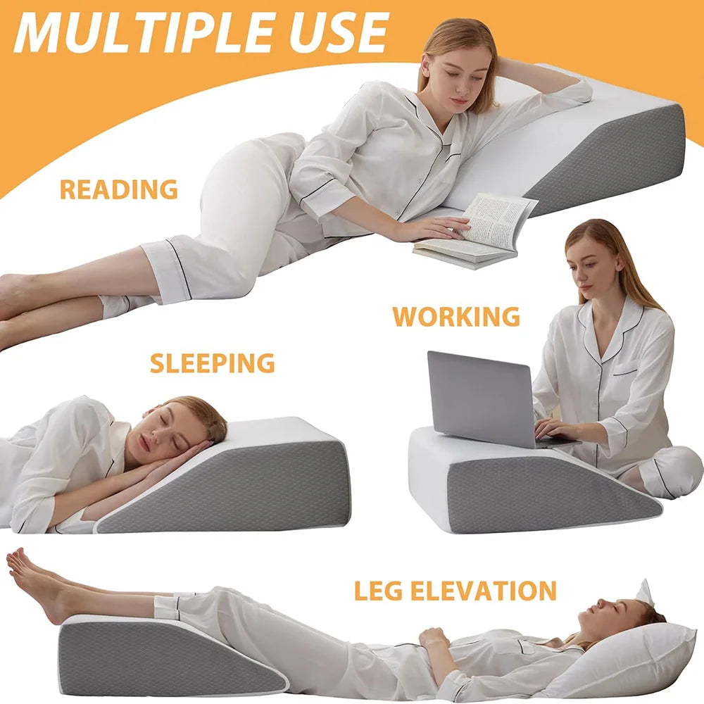 Memory Foam Leg Elevation Wedge Pillow for Sleep and Recovery - 4