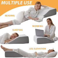 Memory Foam Leg Elevation Wedge Pillow for Sleep and Recovery