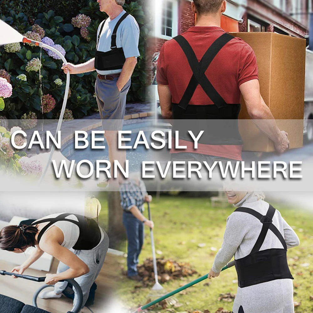 Heavy Duty Adjustable Back Support Brace with Suspenders - 6