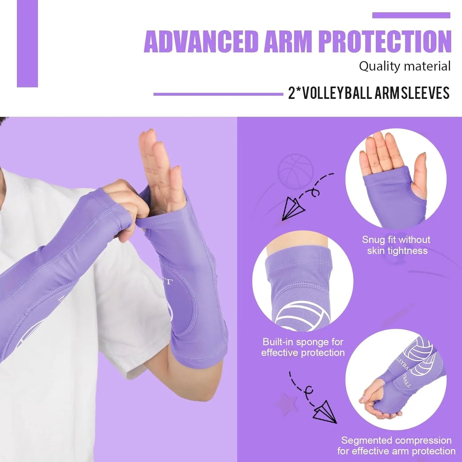 Protective Padded Volleyball Arm Sleeves - 4