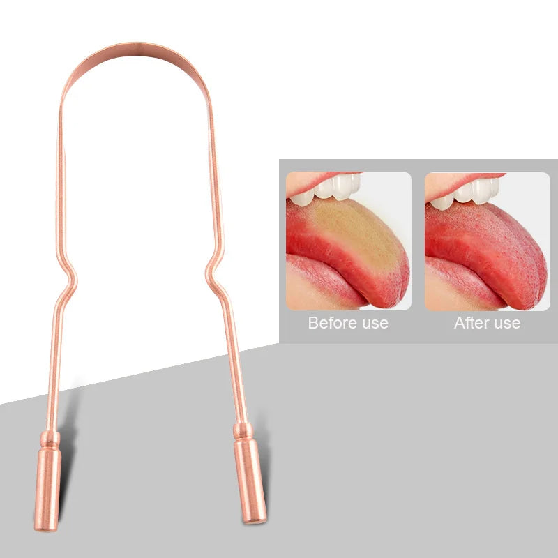 Portable Pure Copper Tongue Scraper for Fresh Breath - 3