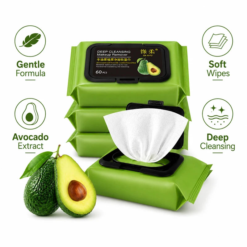Avocado Deep Cleansing Makeup Remover Wipes - 60 Pack - 3
