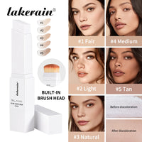Dual-Ended Waterproof Foundation Concealer Stick with Built-in Brush