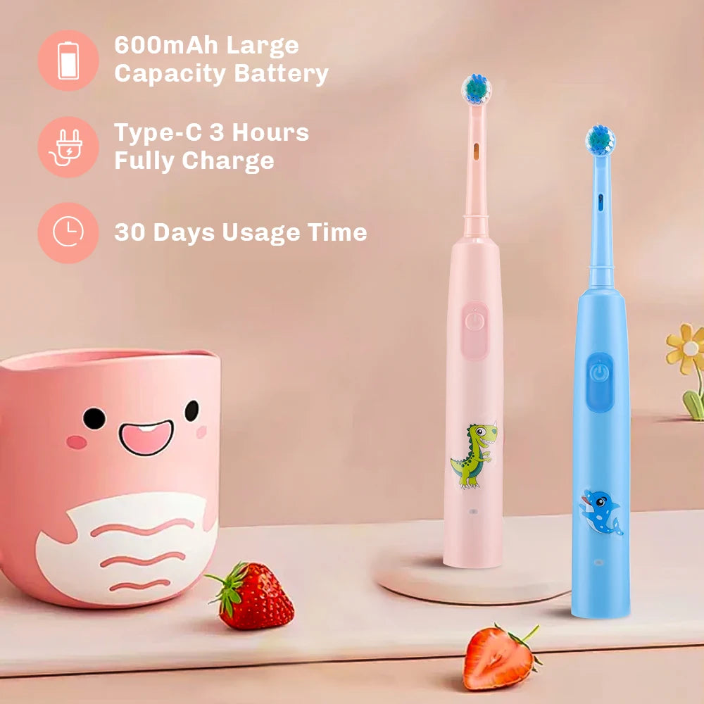 Rechargeable Rotary Electric Toothbrush for Adults and Kids - 11