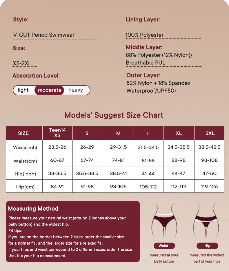 Leakproof Menstrual Period Swim Skirt - 10
