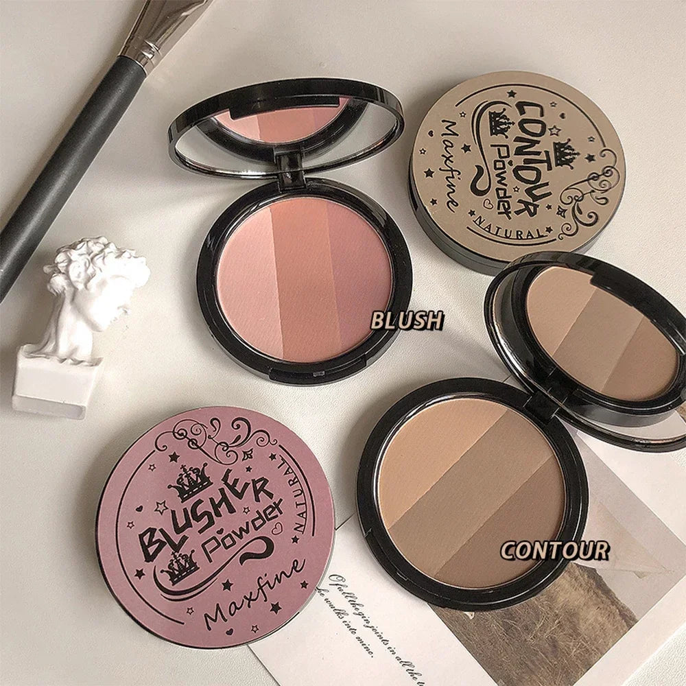3-Color Matte Face Contouring Powder Palette - 6