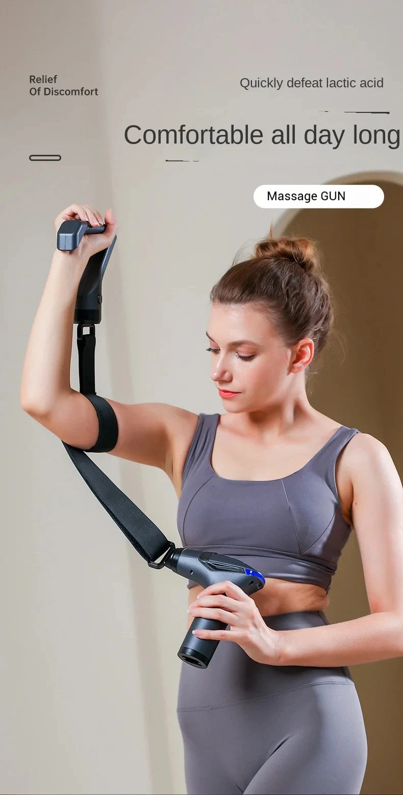 Long-Handle Electric Deep Tissue Massage Gun for Muscle Relief - 14