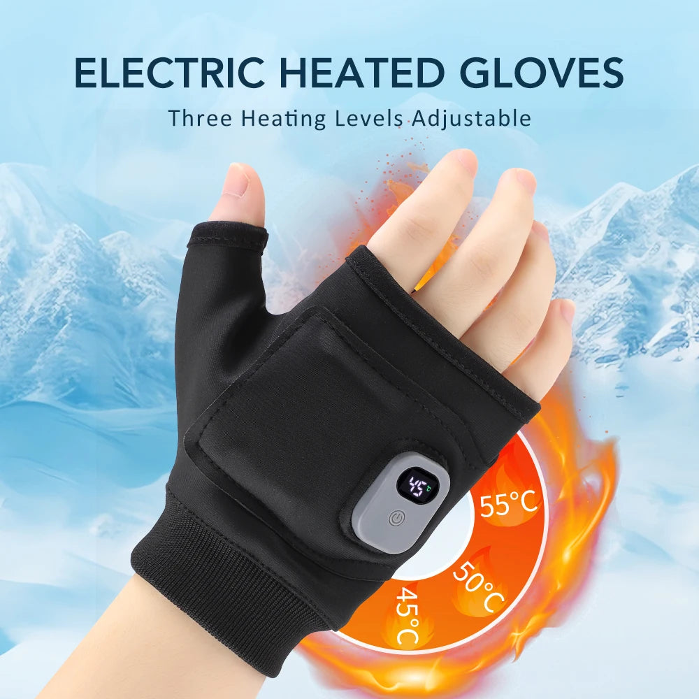 Rechargeable Fingerless Heated Gloves for Cold Hands - 3