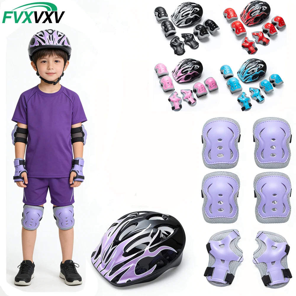 Kids Protective Helmet and Safety Gear Set for Ages 3-10 - 1
