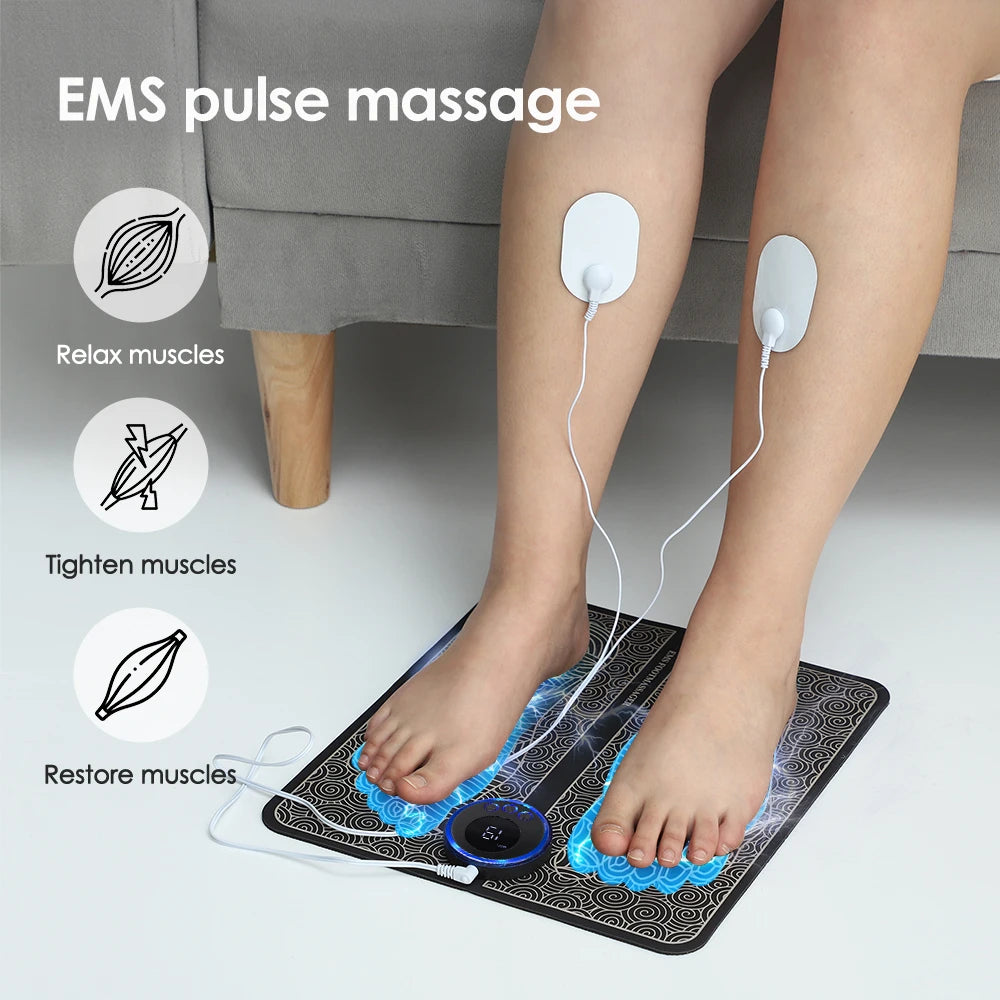 Electric EMS Foot & Body Massage Mat Set for Pain Relief - 2