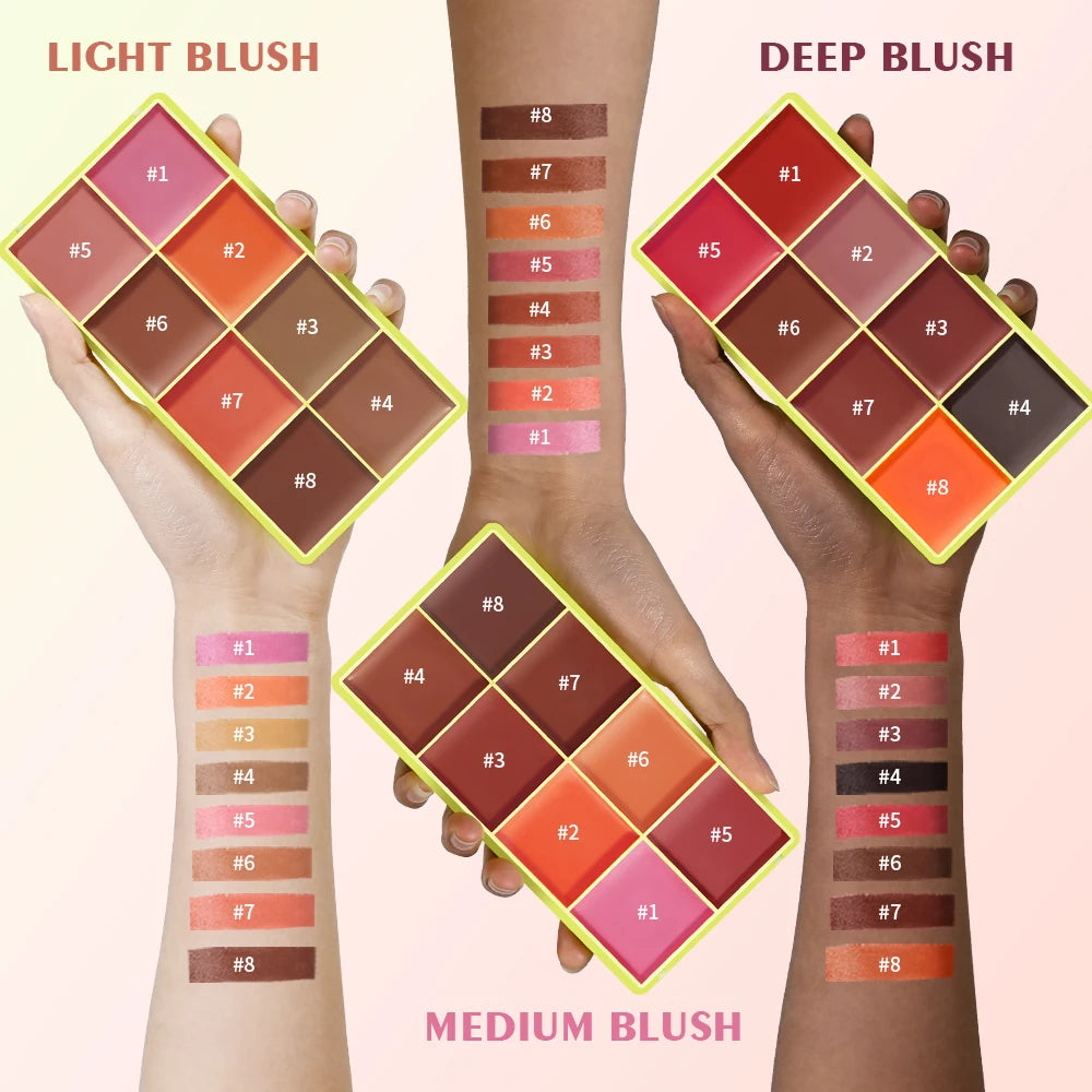8-Color Cream Blush and Contour Palette - 5