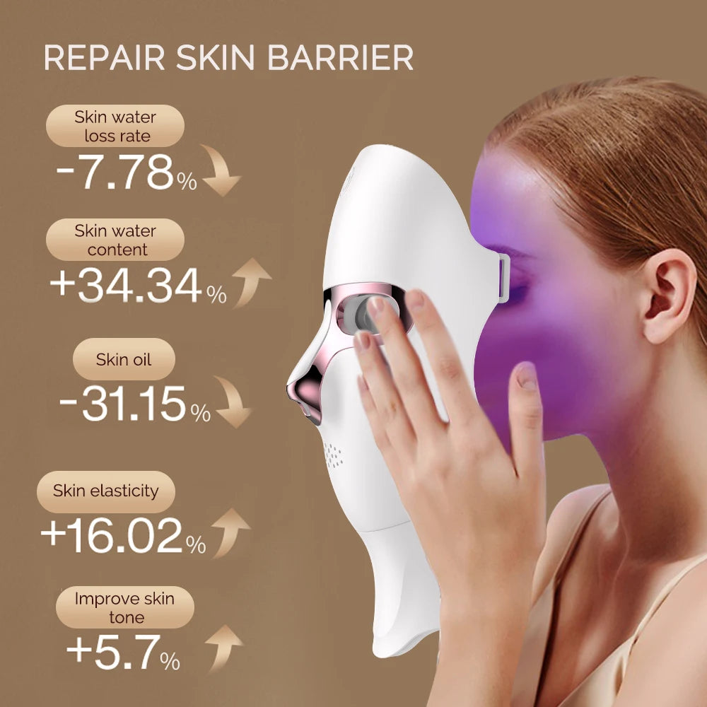 7-Color LED Light Therapy Facial and Neck Mask - 21