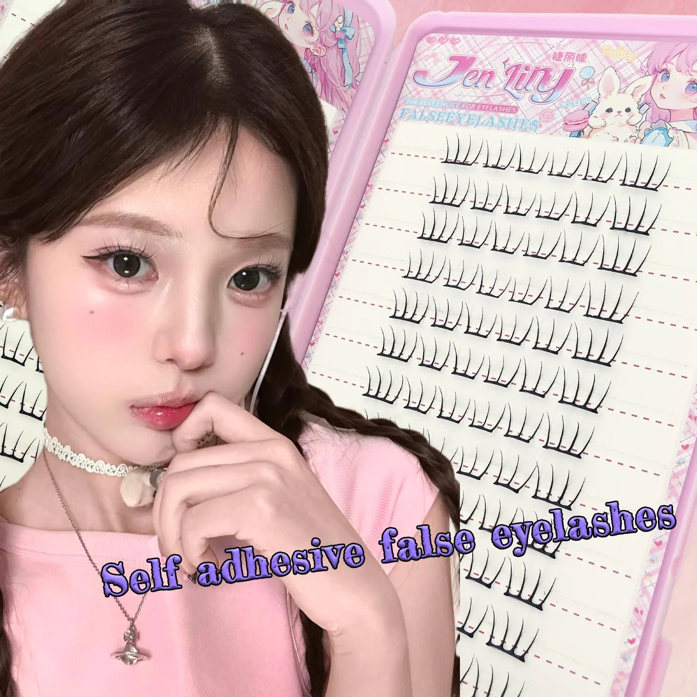 Self-Adhesive Cluster Eyelashes for Effortless Daily Makeup - 4