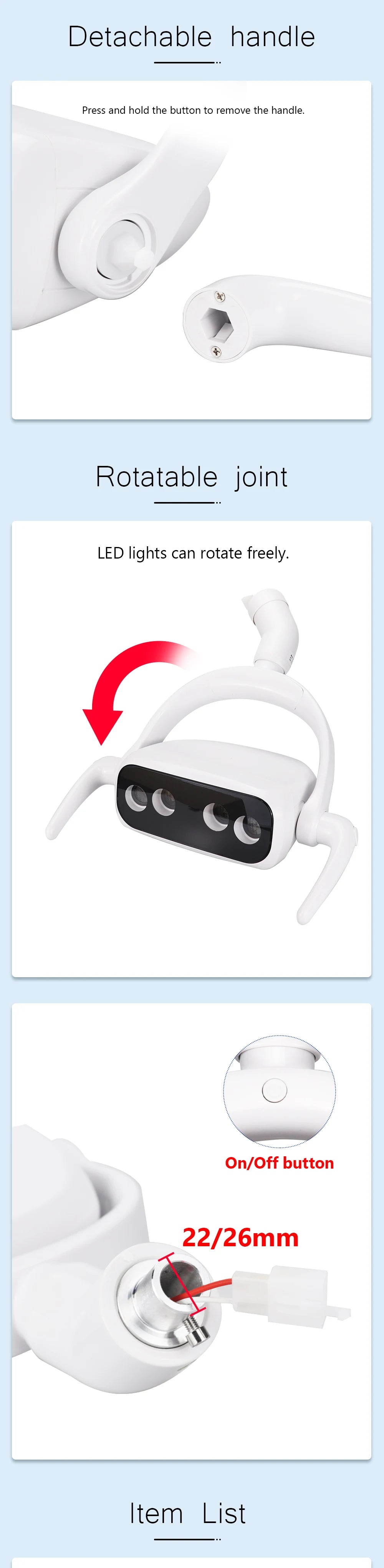 Shadowless LED Dental Operation Light for Chair Units - 8
