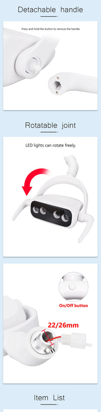 Shadowless LED Dental Operation Light for Chair Units
