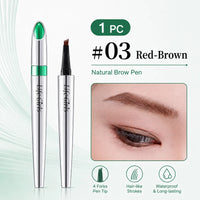 4-Fork Waterproof Eyebrow Pen for Natural Hair-Like Strokes