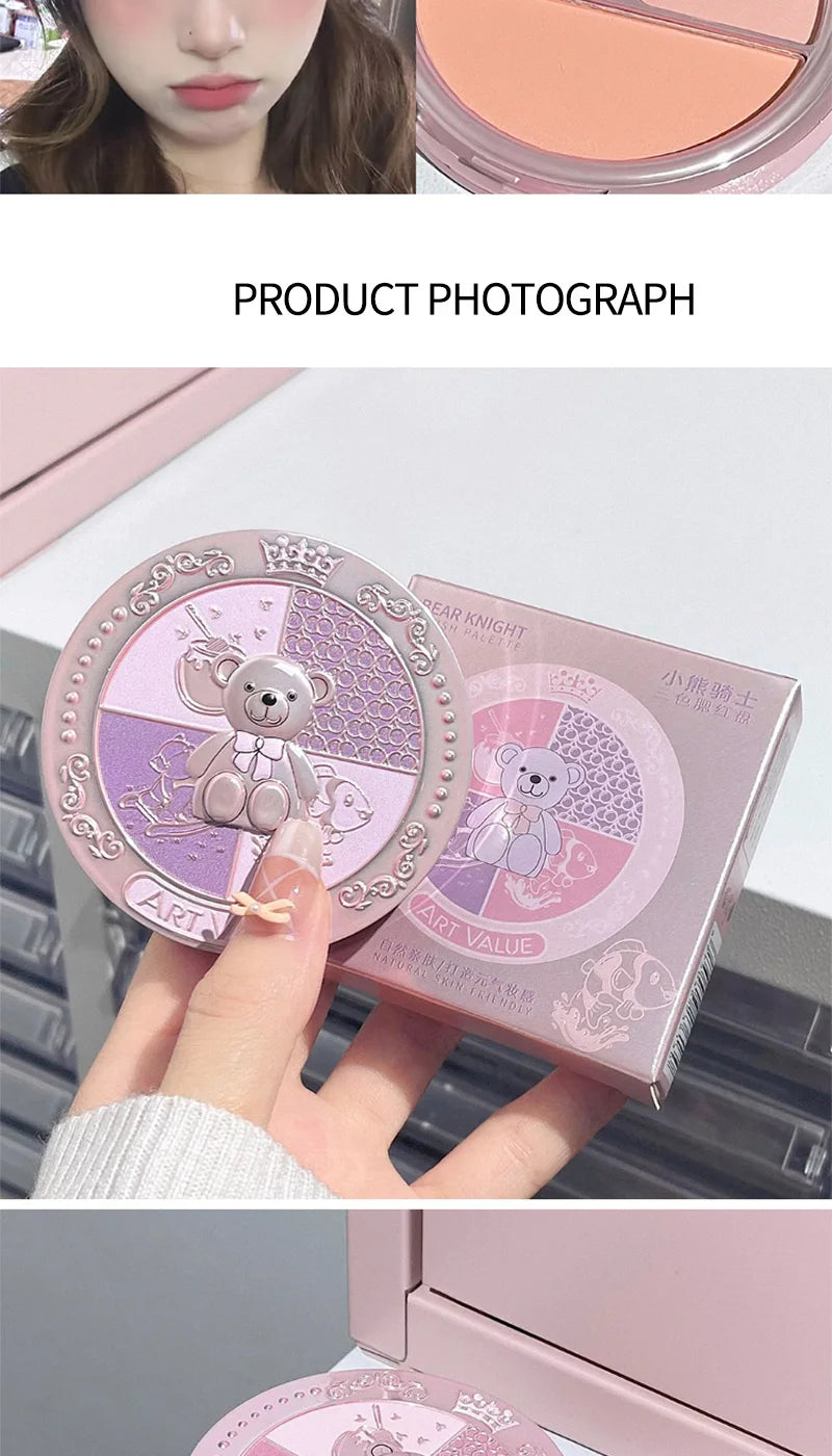 Bear Knight Trio Blush Palette for Flawless Makeup - 17