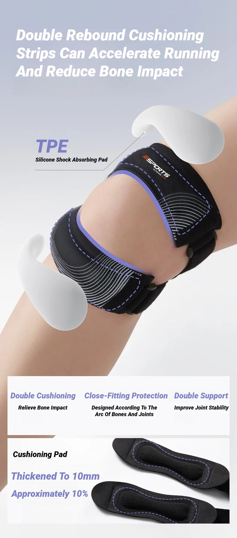 Adjustable Patella Knee Support Strap for Joint Pain Relief - 9