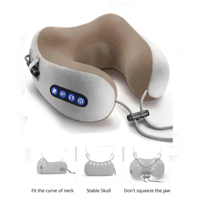 Portable Heated U-Shaped Neck Massage Pillow - 2