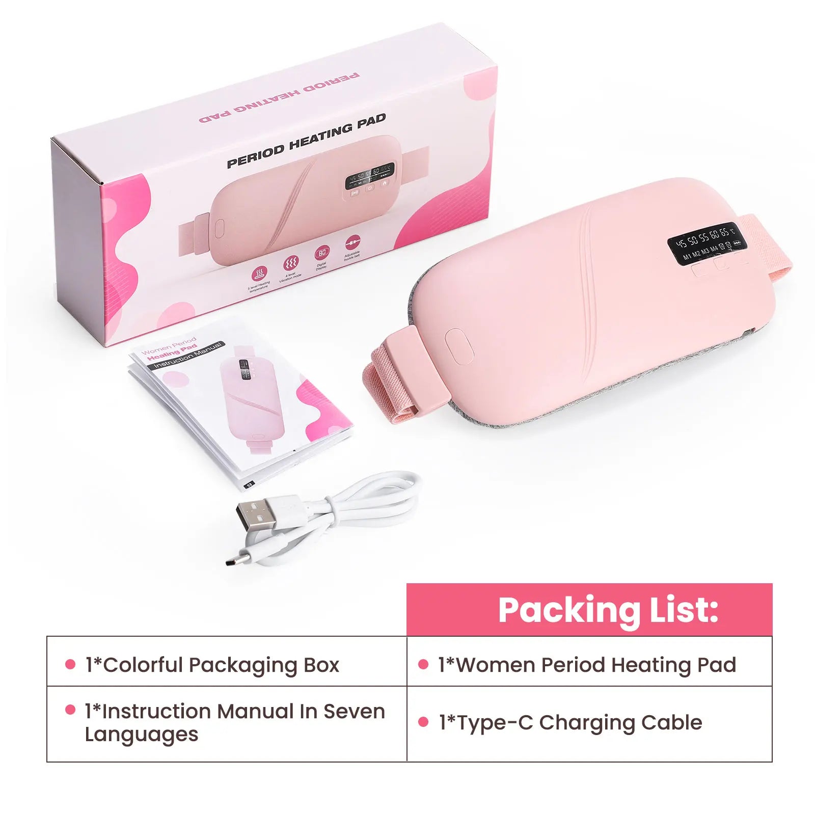 Electric Heating & Massage Belt for Period Pain Relief - 28