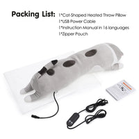 Cute Cat Heated Plush Pillow for Pain Relief & Relaxation