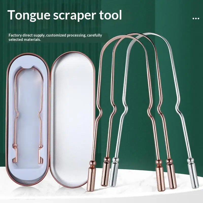 Professional Metal Tongue Scraper for Fresh Breath - 9