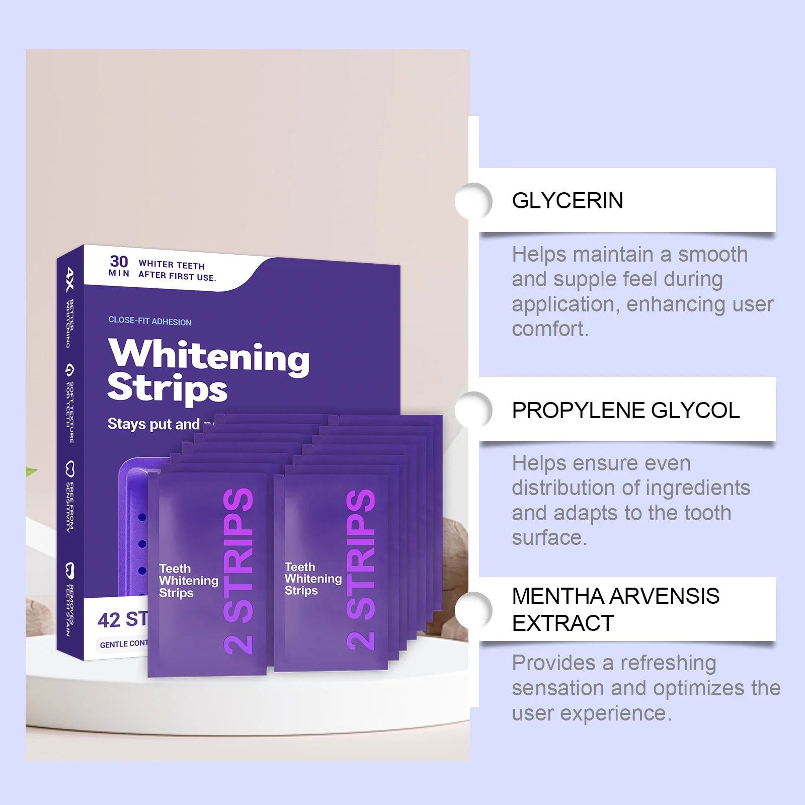 Purple Teeth Whitening Strips for Radiant Smile - 3