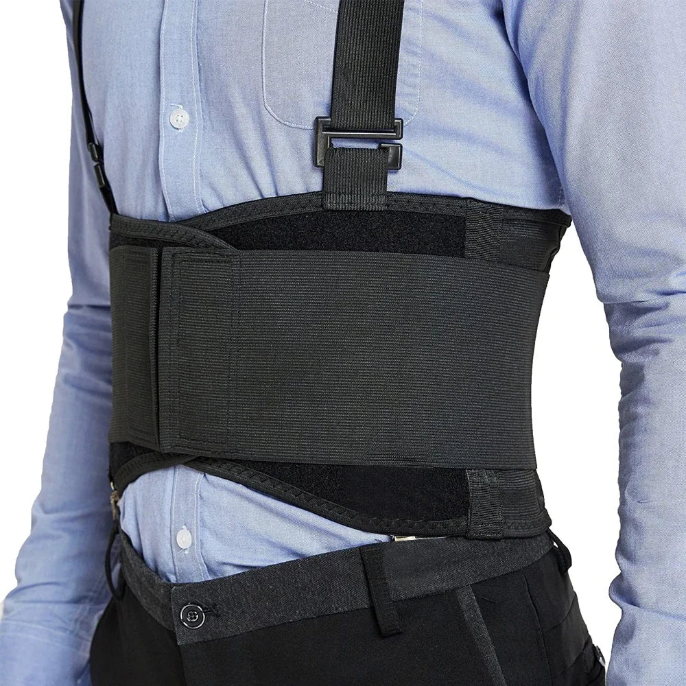 Heavy Duty Adjustable Back Support Brace with Suspenders - 8