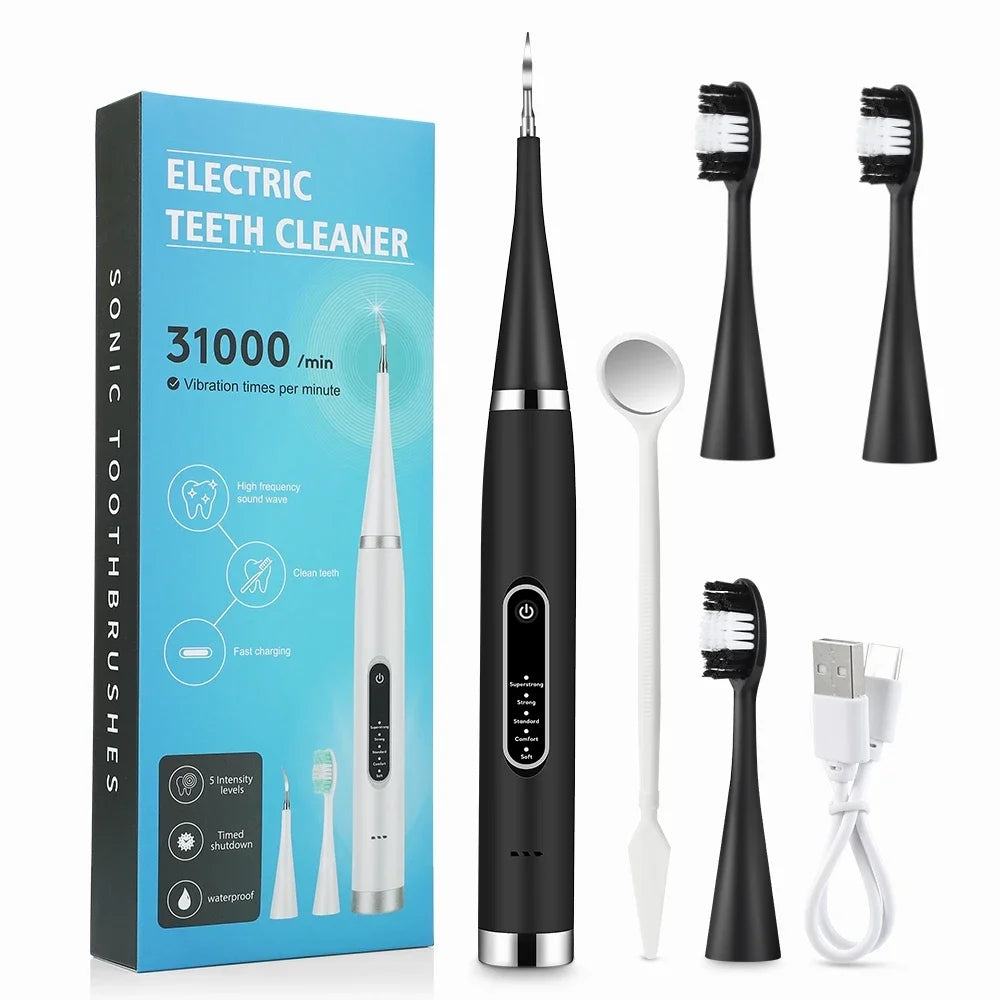 Electric Sonic Dental Calculus Remover & Teeth Whitening Kit - 42