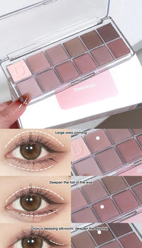 12-Color Eyeshadow Palette - Long-Lasting Shimmer and Matte Shades