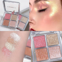 4-Color Shimmer Face Highlighter Palette