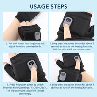 Rechargeable Fingerless Heated Gloves for Cold Hands