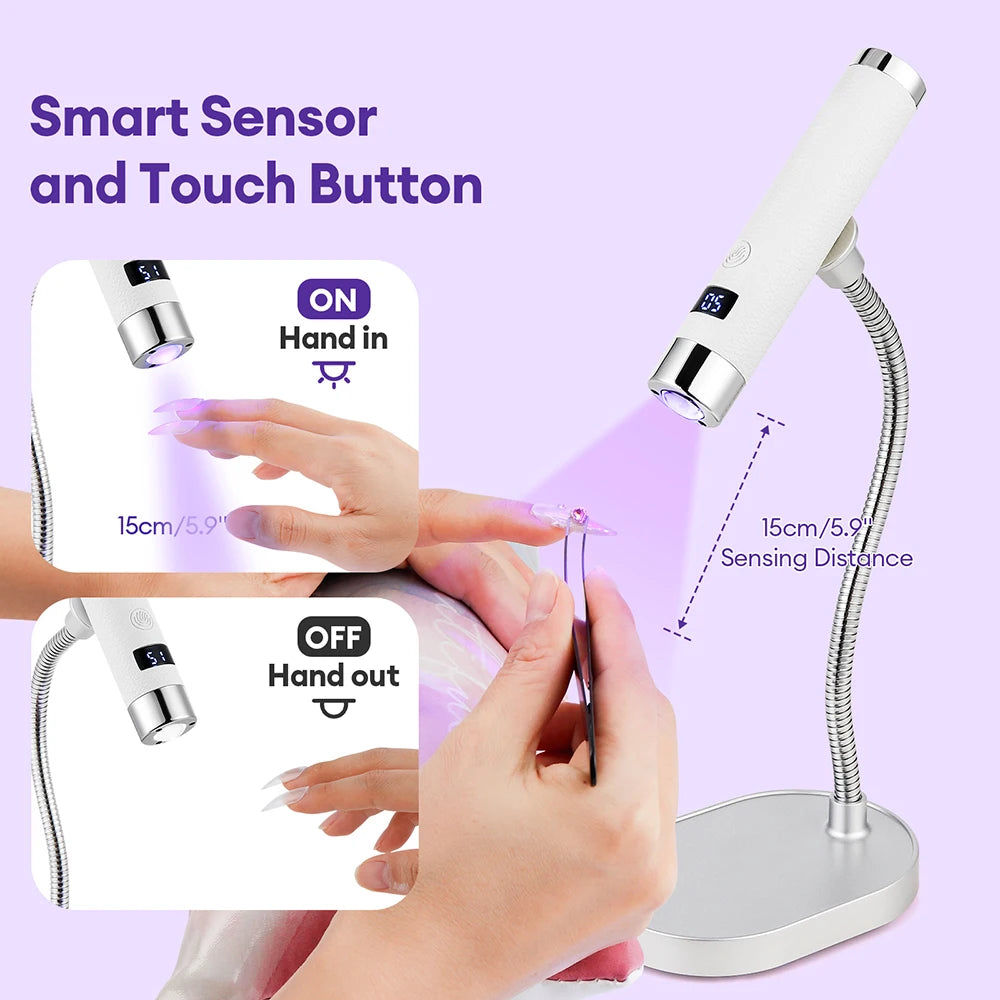 Portable 2-in-1 UV LED Nail Dryer with Magnetic Stand - 11