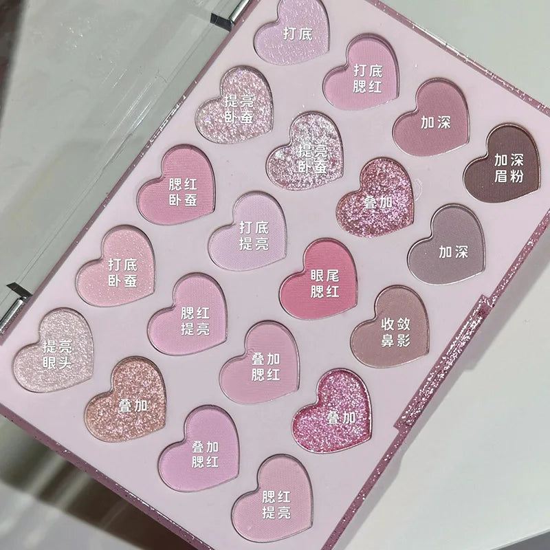 20-Color Heart-Shaped Eyeshadow Palette - 10