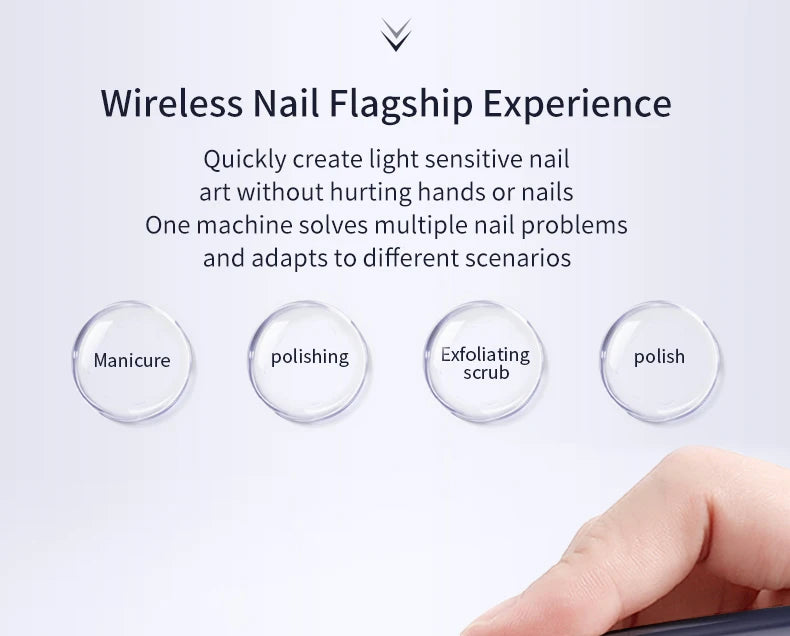 Electric Cordless Manicure and Pedicure Nail Drill Set - 10