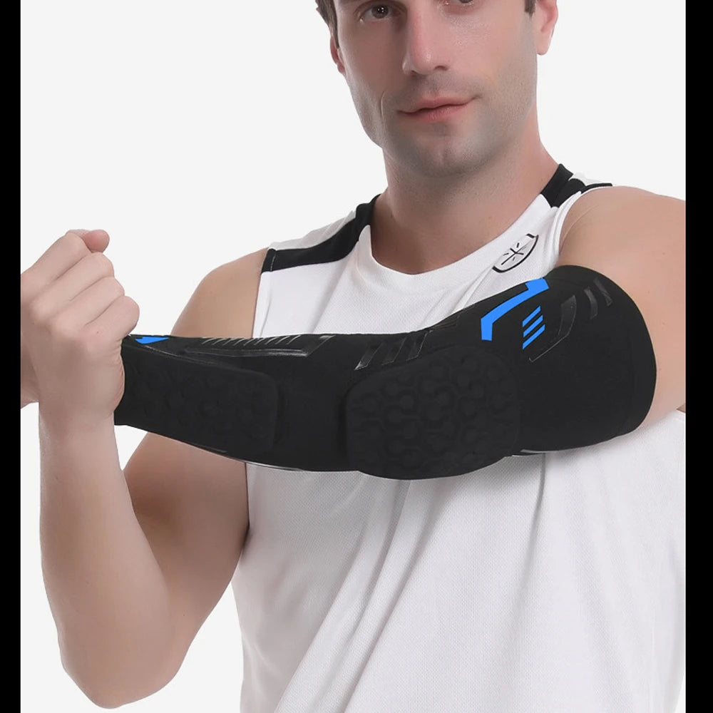 Padded Compression Arm Sleeve for Sports and Injury Protection - 22