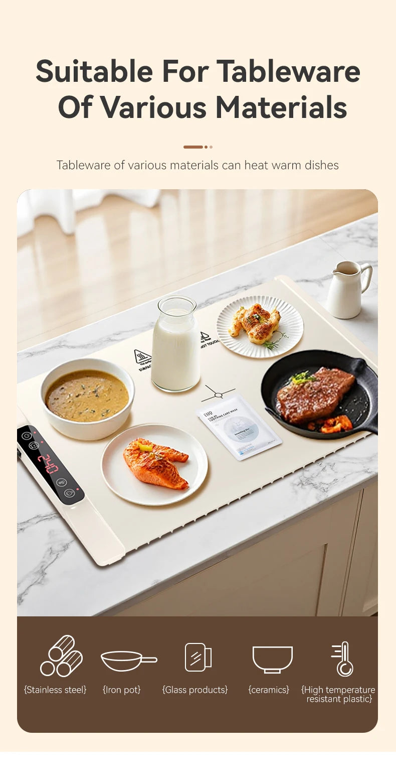 Foldable Electric Food Warming Mat for Parties and Buffets - 12